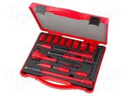 Wrenches set; insulated,socket spanner; 1kVAC; 16pcs. 