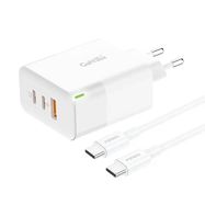 Charger Foneng GAN65 USB-A, 2x USB-C GaN 65W with USB-C cable, Foneng