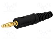 Connector: 4mm banana; plug; 32A; 33VAC; 70VDC; black; gold-plated SCHÜTZINGER