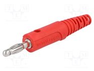 Connector: 4mm banana; plug; 32A; 33VAC; 70VDC; red; nickel plated SCHÜTZINGER