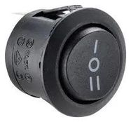 ROCKER SW, SPDT, 10A, 250VAC, BLK, PANEL