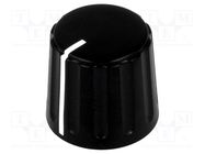 Knob; conical,with pointer; ABS; Øshaft: 6mm; Ø18.5x17.1mm; black SR PASSIVES