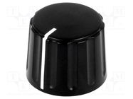 Knob; conical,with pointer; ABS; Øshaft: 6mm; Ø21.5x17.1mm; black SR PASSIVES