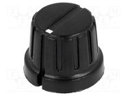 Knob; with flange; bakelite; Øshaft: 6.35mm; Ø17x15.6mm; black SR PASSIVES