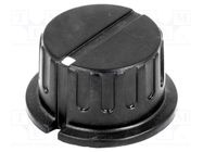 Knob; with flange; bakelite; Øshaft: 6.35mm; Ø29x18mm; black SR PASSIVES