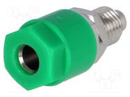 Socket; 4mm banana; 36A; 60VDC; Cutout: Ø8mm; green; nickel plated ELECTRO-PJP