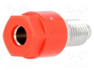 Socket; 4mm banana; 36A; 60VDC; Cutout: Ø8mm; red; nickel plated ELECTRO-PJP