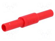 Adapter; red; 36A; Type: insulated; banana 4mm socket,both sides ELECTRO-PJP