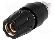 Connector: 4mm banana; socket; 63A; 60VDC; Cutout: Ø9mm; black; 2mΩ HIRSCHMANN T&M