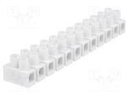 Terminal block; screw terminal; 6mm2; 400V; 41A; ways: 12; white SIMET