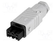 Connector: rectangular; ST; plug; female; PIN: 3; tinned; IP54; 16A HIRSCHMANN