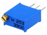 Potentiometer: mounting; multiturn; 25kΩ; 500mW; THT; ±10%; linear SR PASSIVES