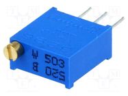 Potentiometer: mounting; multiturn; 50kΩ; 500mW; THT; ±10%; linear SR PASSIVES