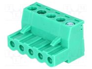 Pluggable terminal block; 5mm; ways: 5; straight; plug; female 