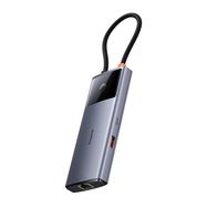 Hub 6in1 Baseus Metal Gleam 2 Series, USB-C to 2xUSB 3.0 +USB-C + HDMI + USB-C PD + Ethernet RJ45, Baseus