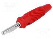 Connector: 4mm banana; plug; 16A; 60VDC; red; 3mΩ; 1.5mm2; on cable HIRSCHMANN T&M