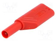 Connector: 4mm banana; plug; 24A; 1kVDC; red; 0.5÷2.5mm2; on cable HIRSCHMANN T&M