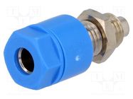 Socket; 4mm banana; 36A; 60VDC; Cutout: Ø8mm; blue; nickel plated ELECTRO-PJP