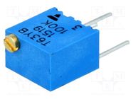 Potentiometer: mounting; multiturn; 100kΩ; 250mW; ±10%; linear VISHAY