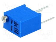 Potentiometer: mounting; multiturn; 500Ω; 250mW; ±10%; linear; THT SR PASSIVES