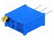 Potentiometer: mounting; multiturn; 100Ω; 500mW; THT; ±10%; linear SR PASSIVES