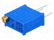 Potentiometer: mounting; multiturn; 20kΩ; 500mW; THT; ±10%; linear SR PASSIVES