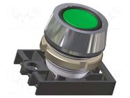 Switch: push-button; 22mm; Stabl.pos: 1; green; IP65; flat; NEK22 PROMET