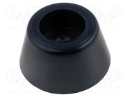 Foot; black; PVC; A: 20mm; B: 15mm; C: 9.8mm; E: 10.5mm; D: 3mm; F: 5mm 