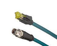 SENSOR CORD, 8P M12 PLUG-RJ45 PLUG, 4M