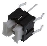 TACTILE SWITCH, 0.1A/30VDC, GRN/YEL, THT