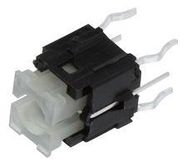 TACTILE SWITCH, 0.1A/30VDC, GRN/YEL, THT