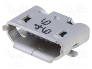 Connector: USB B micro; socket; on PCBs; SMT; PIN: 5; horizontal MOLEX