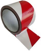 TAPE, PVC, 70MM X 22M, WHITE/RED