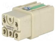 Connector: HDC; contact insert; female; 16A; 400V; Han Q; PIN: 6 HARTING