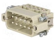 Connector: HDC; contact insert; male; 16A; 250V; Han® A; PIN: 10 HARTING