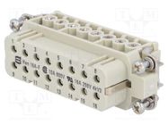 Connector: HDC; contact insert; female; Han® A; PIN: 16; 16+PE; 16A HARTING