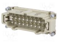 Connector: HDC; contact insert; male; Han E®; PIN: 16; 16+PE; 16A HARTING