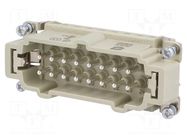 Connector: HDC; contact insert; male; 16A; 500V; Han E®; PIN: 16 HARTING