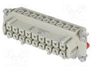 Connector: HDC; contact insert; female; Han Hv E®; PIN: 18(16+2) HARTING