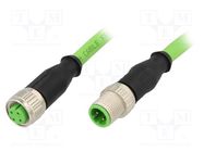 Cable: for sensors/automation; PIN: 4; M12-M12; D code-Ethernet HARTING