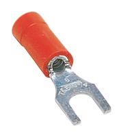 CRIMP TERMINAL, FORK, #10, 16AWG, RED