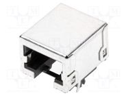 RJ45; socket; PIN: 8; Cat: 3; shielded; Layout: 8p8c; THT; angled 90° MOLEX