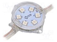 LED; RGB; 12V; IP68; No.of diodes: 6; 5050,PLCC6; Ø45mm; SMD 