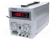 Power supply: laboratory; single-channel,linear; 0÷18VDC; 0÷5A GW INSTEK