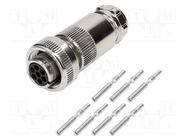 Connector: circular; plug; female; PIN: 7; silver plated; IP65 