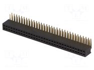 Connector: pin strips; socket; female; PIN: 64; THT; angled 90°; 1A CONNFLY