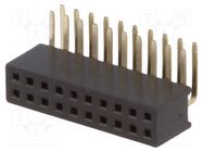 Connector: pin strips; socket; female; PIN: 20; angled 90°; 1.27mm CONNFLY