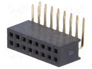 Connector: pin strips; socket; female; PIN: 18; THT; angled 90°; 1A CONNFLY