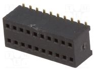 Connector: pin strips; socket; female; PIN: 20; straight; 1.27mm CONNFLY