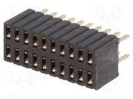 Connector: pin strips; socket; female; PIN: 20; straight; 1.27mm CONNFLY